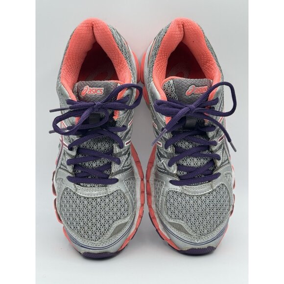 Asics GEL-Evate 2 Women Grey Silver Orange Purple Running Shoe T4A7N Size 6.5 - Picture 8 of 12